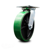 Service Caster 8 Inch Heavy Duty Green Poly on Cast Iron Swivel Caster with Roller Bearing SCC SCC-35S820-PUR-GB